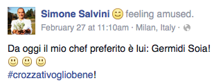 Tweet chef Salvini a Crozza
