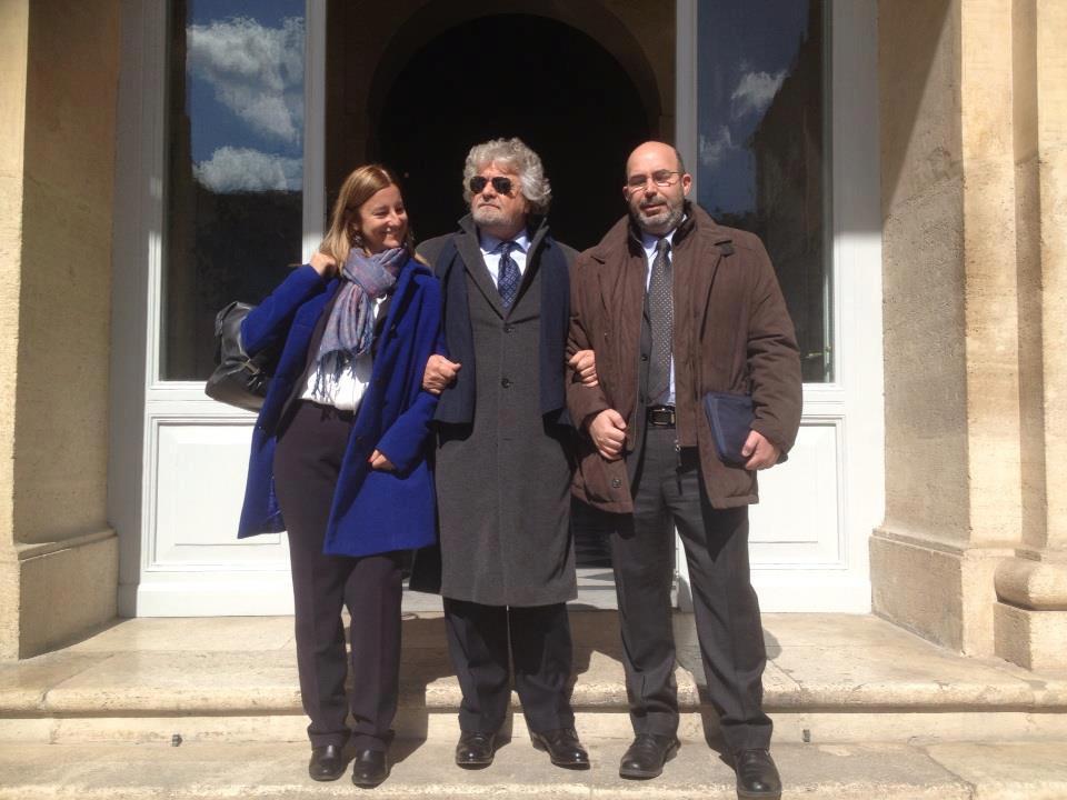 Roberta Lombardi, Beppe Grillo e Vito Crimi