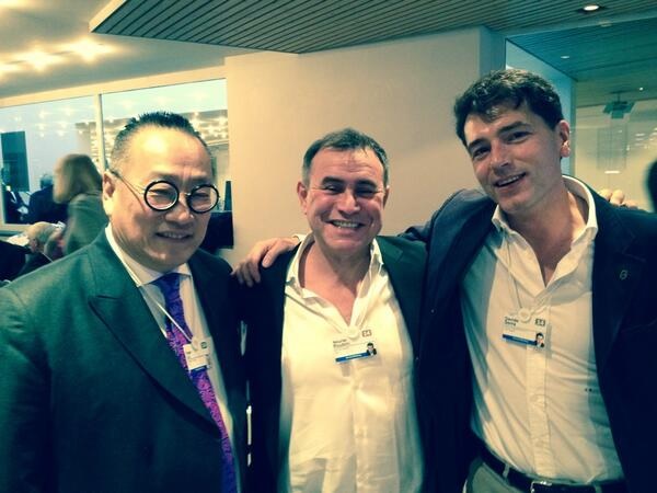 Roubini con Davide Serra e Peter Liu