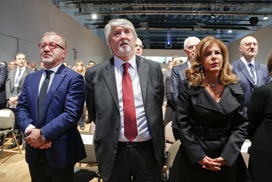 Roberto Maroni, Giuliano Poletti ed Emma Marcegaglia