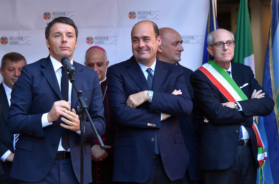 Matteo Renzi, Nicola Zingaretti e Francesco Paolo Tronca