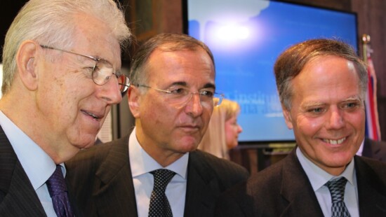 Mario Monti, Fraco Frattini ed Enzo Moavero Milanesi