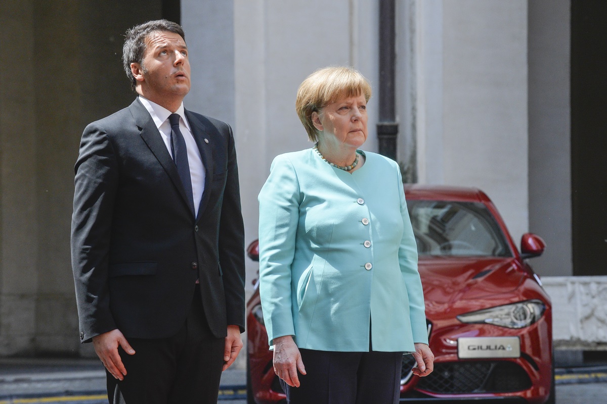 Matteo Renzi e Angela Merkel