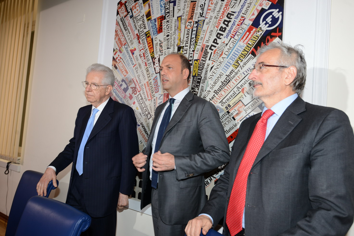 Mario Monti, Angelino Alfano e Giovanni Salvi