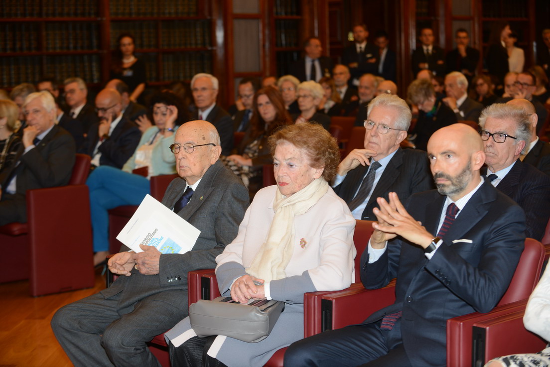 Giorgio Napolitano, Clio Napolitano, Giulio Napolitano e Mario Monti
