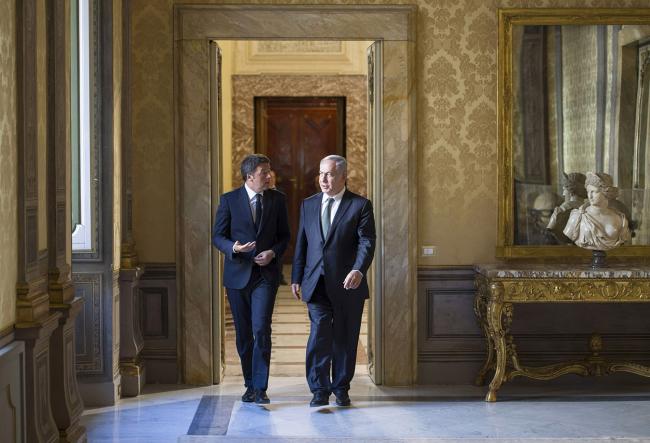 Matteo Renzi e Benjamin Netanyahu