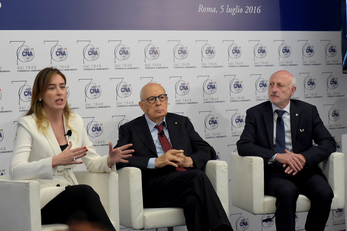 Maria Elena Boschi, Giorgio Napolitano e Daniele Vaccarino