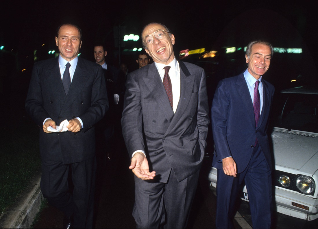 Silvio Berlusconi, Fedele Confalonieri, Gianni Letta (1993)