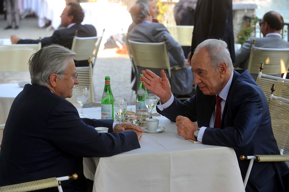 Jean Claude Trichet e Shimon Peres