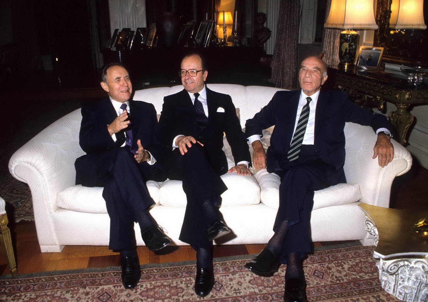 Carlo Azeglio Ciampi, Rinaldo Petrignani, Guido Carli (1989)
