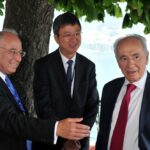 Joaquin Almunia, Zhum Min e Shimon Peres