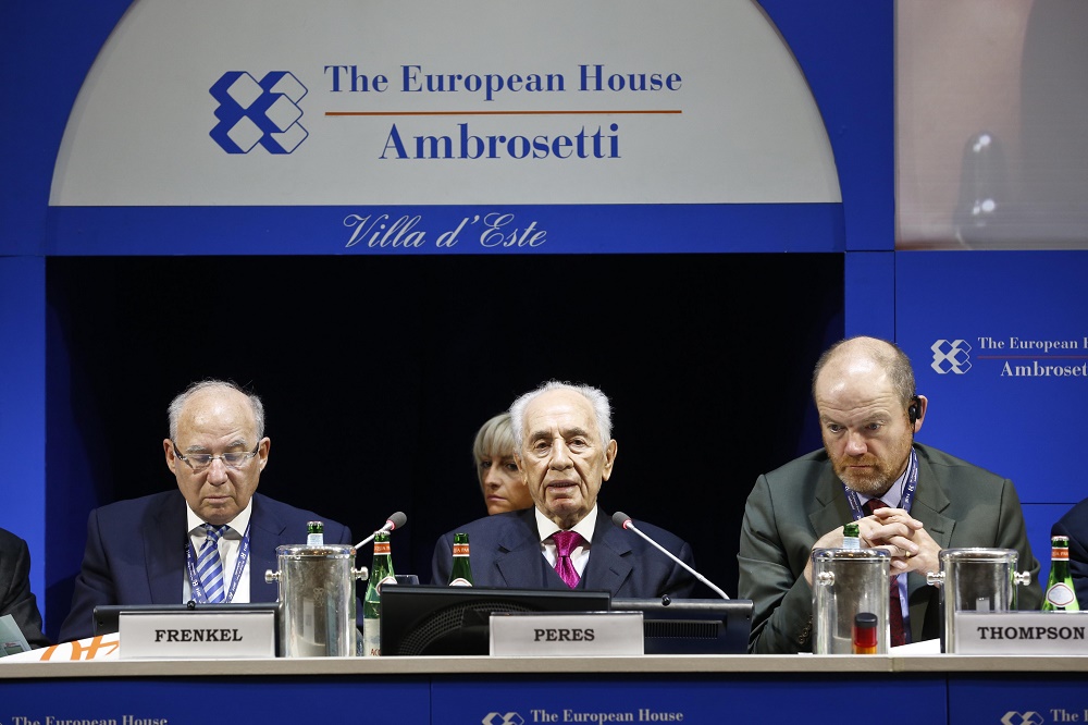 Jacob Frenkel, Shimon Peres e Mark Thompson