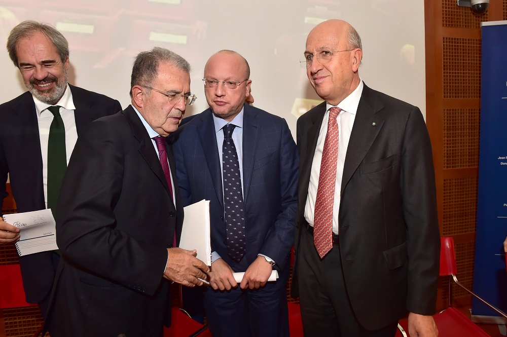 Claudio Costamagna, Romano Prodi, Vincenzo Boccia e Antonio Patuelli