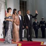 Agnese Landini, Michelle Obama, Matteo Renzi e Barack Obama