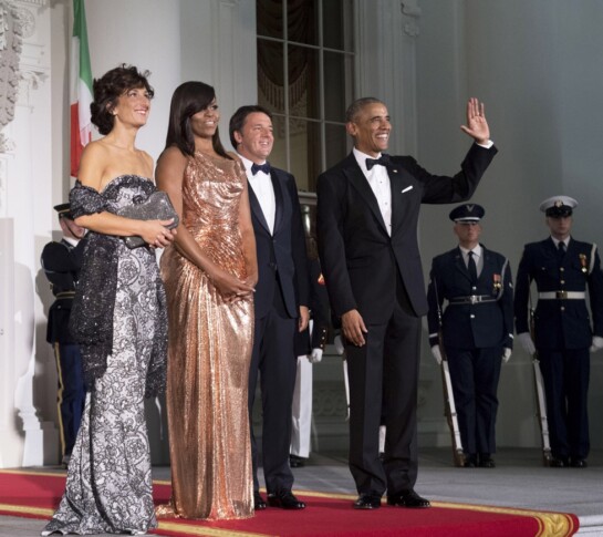 Agnese Landini, Michelle Obama, Matteo Renzi e Barack Obama