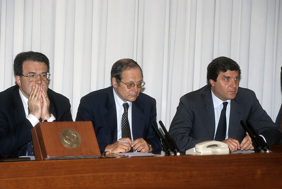 Romano Prodi, Tiziano Treu, Giorgio Fossa (1998)