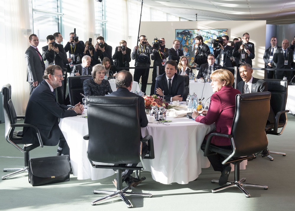Mariano Rajoy, Matteo Renzi, Barack Obama e Angela Merkel