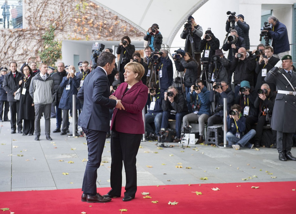 Matteo Renzi e Angela Merkel