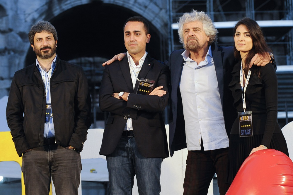 Roberto Fico, Luigi Di Maio, Beppe Grillo e Virginia Raggi