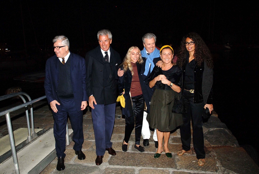Patrizio Bertelli, Marco Tronchetti Provera, Franca Sozzani, Carlo Croce, Miuccia Prada e Jnifen Afef - 2006