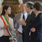 Virginia Raggi, Francesco Venturini, Luca Bergamo e Claudio Parisi Presicce