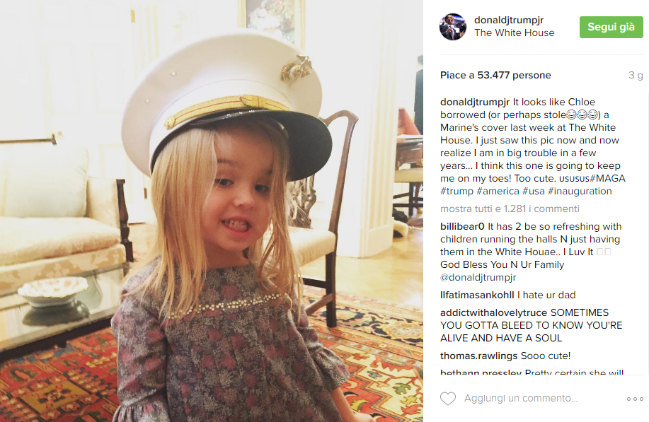 Chloe Trump alla Casa Bianca - Instagram