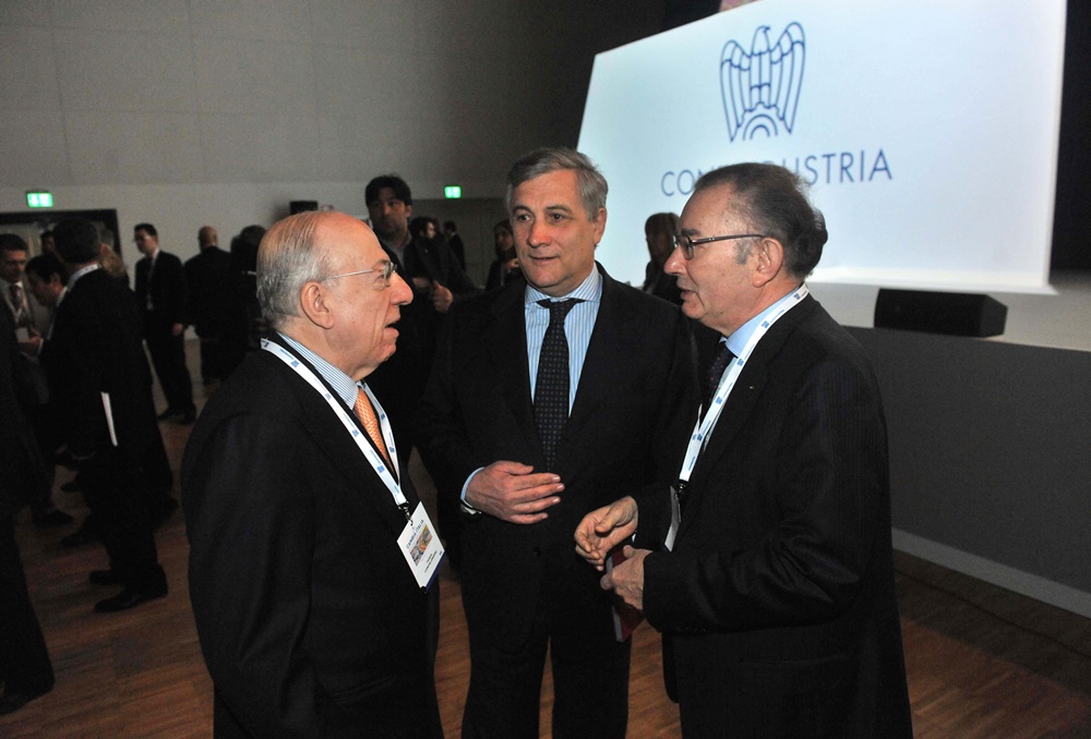 Fedele Confalonieri, Antonio Tajani e Giorgio Squinzi (2012)