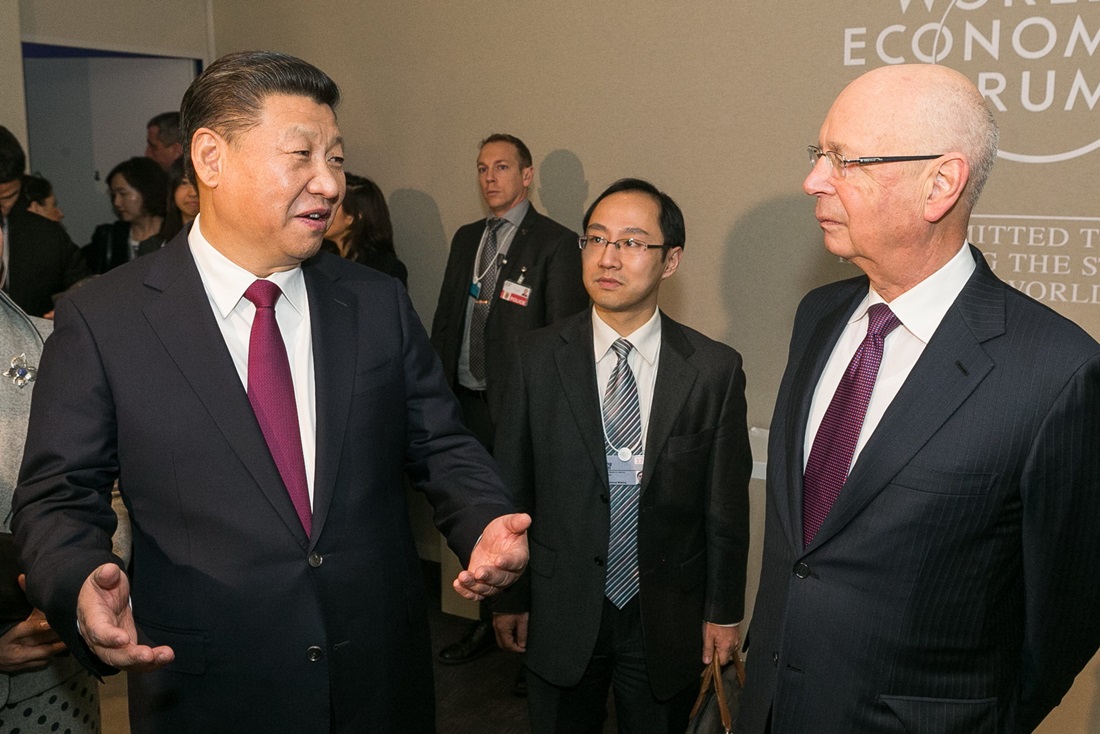 Klaus Schwab e Xi Jinping