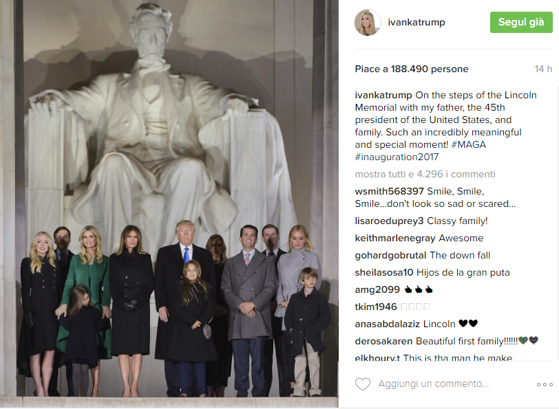 La famiglia Trump - Instagram
