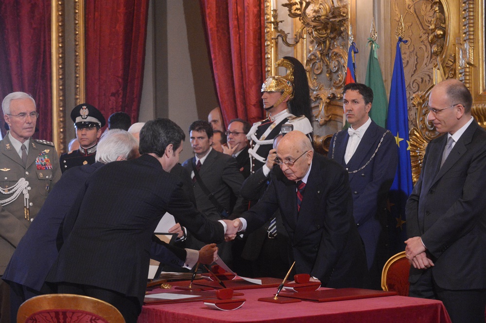 Andrea Orlando, Giorgio Napolitano ed Enrico Letta