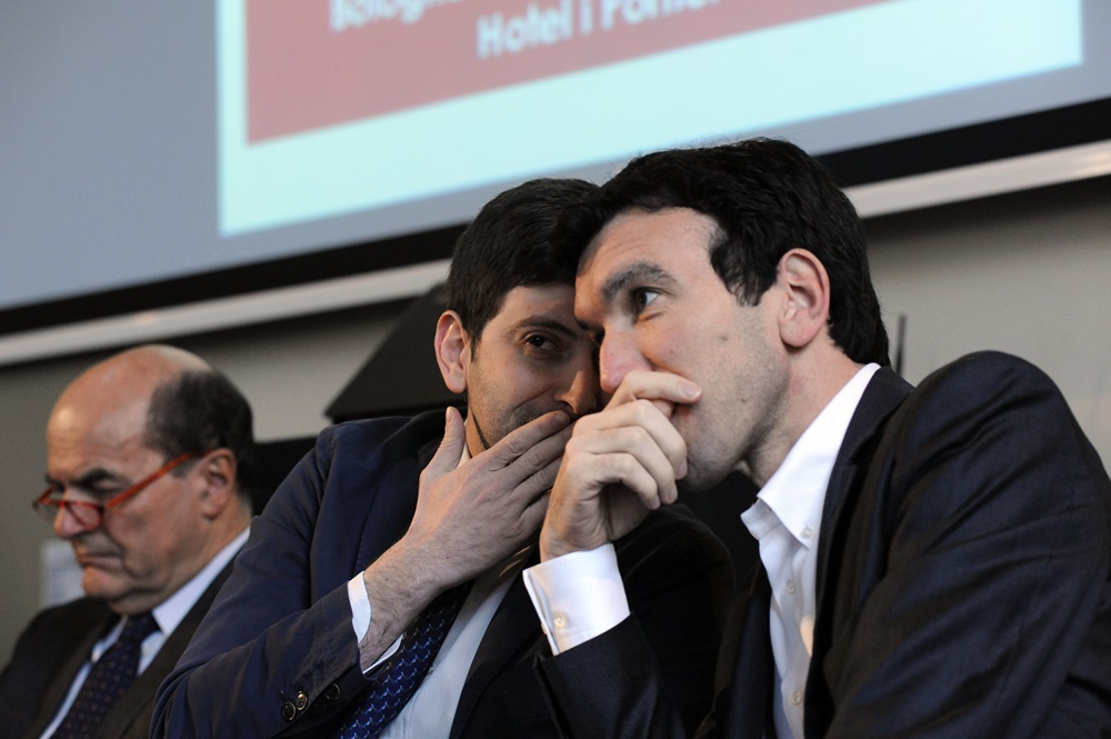 Pierluigi Bersani, Roberto Speranza e Maurizio Martina