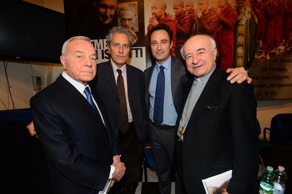 Gianni Letta, Francesco Rutelli, Alessio Falconio e Monsignor Vincenzo Paglia