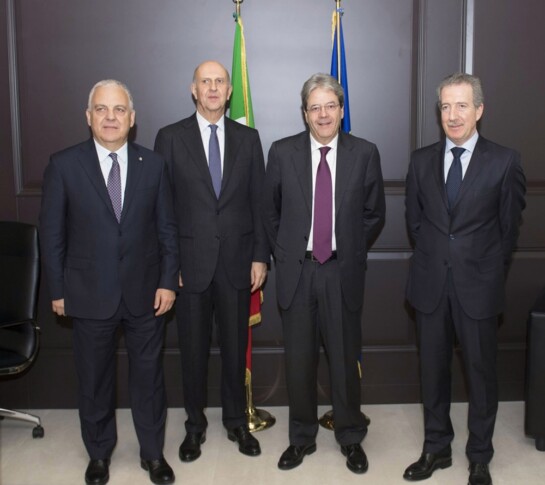 Alberto Manenti, Alessandro Pansa, Paolo Gentiloni e Mario Parente
