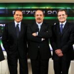 Roberto Napoletano, Silvio Berlusconi, Clementi Mimun, Romano Prodi e Marcello Sorgi