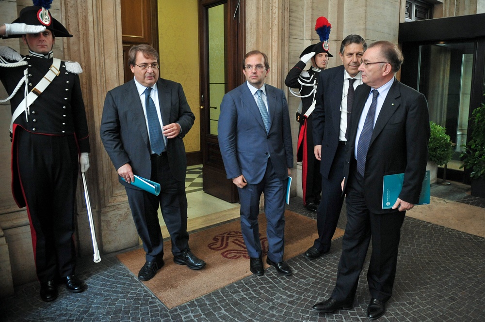 Roberto Napoletano, Aurelio Regina, Giampaolo Galli e Giorgio Squinzi