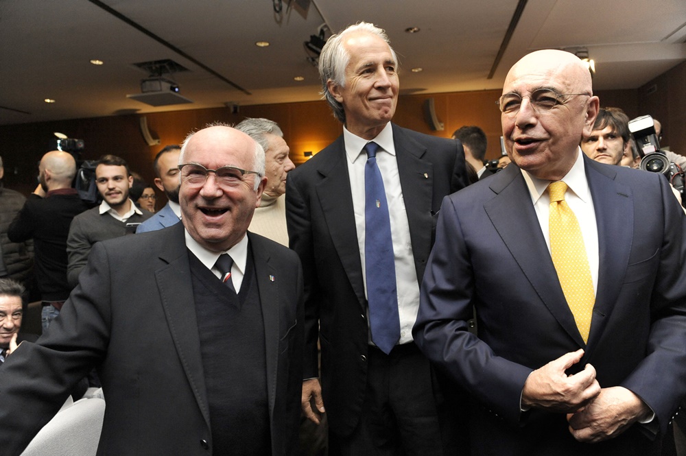 Carlo Tavecchio, Giovanni Malagò e Adriano Galliani