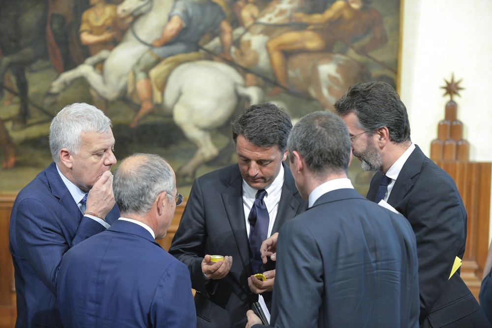 Gian Luca Galletti, Francesco Starace, Matteo Renzi e Matteo Del Fante