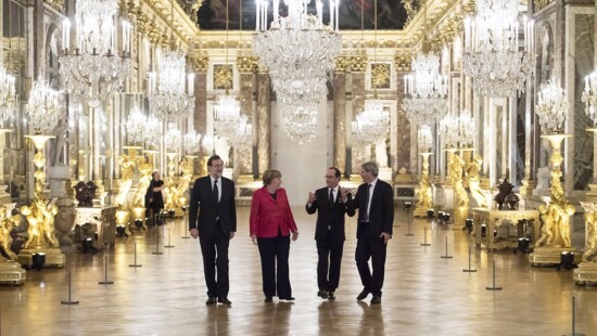 Mariano Rajoy, Angela Merkel, Francois Hollande e Paolo Gentiloni