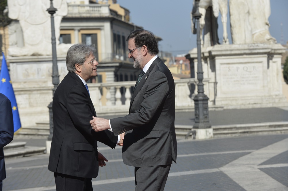 Paolo Gentiloni e Mariano Rajoy (Primo ministro Spagna)