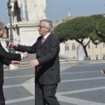 Jean-Claude Juncker (Presidente Commissione europea) e Paolo Gentiloni