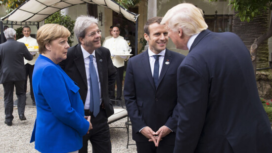 Angela Merkel, Paolo Gentiloni, Emmanuel MAcron, Donald Trump
