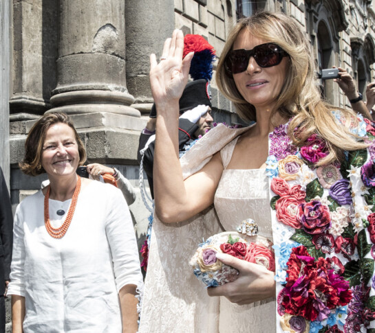 Emanuela Mauro Gentiloni e Melania Trump