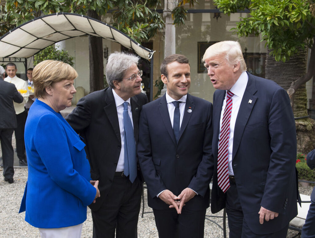 intelligence Angela Merkel, Paolo Gentiloni, Emmanuel MAcron, Donald Trump