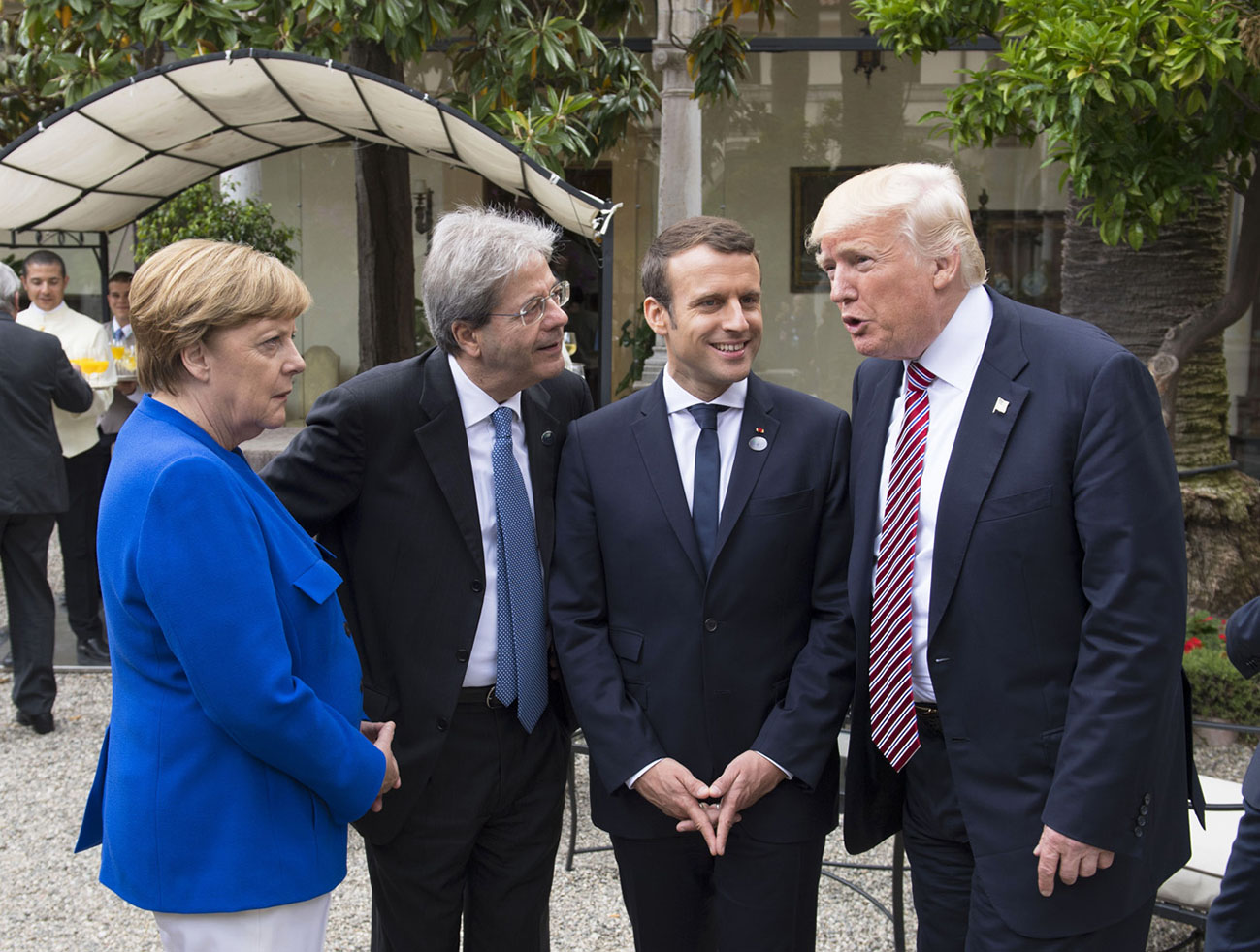 intelligence Angela Merkel, Paolo Gentiloni, Emmanuel MAcron, Donald Trump