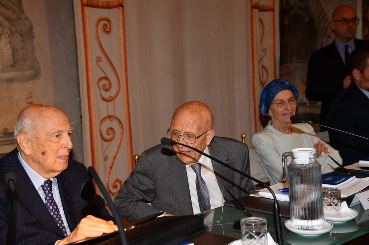 Giorgio Napolitano, Sabino Cassese ed Emma Bonino