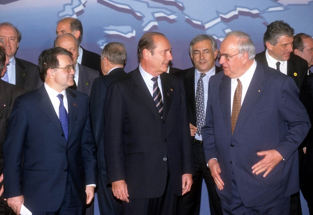 Romano Prodi, Jacques Chirac e Helmut Kohl (1998)