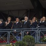 Roberta Pinotti, Pietro Grasso, Sergio Mattarella, Laura Boldrini, Paolo Grossi e Maria Elena Boschi