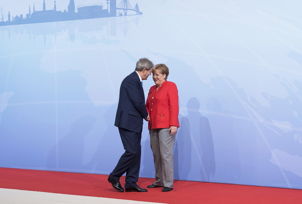 Paolo Gentiloni e Angela Merkel