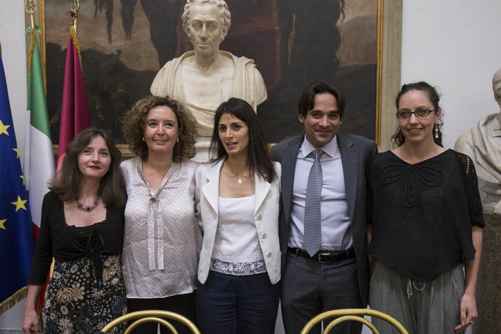 Maria Agnese Catini, Laura Baldassarre, Virginia Raggi, Andrea Mazzillo e Valentina Vivarelli