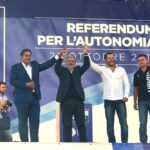 Giovanni Toti, Marco Bucci, Matteo Salvini ed Edoardo Rixi